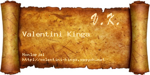 Valentini Kinga névjegykártya